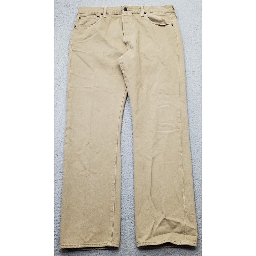 Levi's 501 Jeans Mens 34x30 Brown Denim Red Tab Streetwear 5-Pocket Straight Leg - Picture 1 of 12